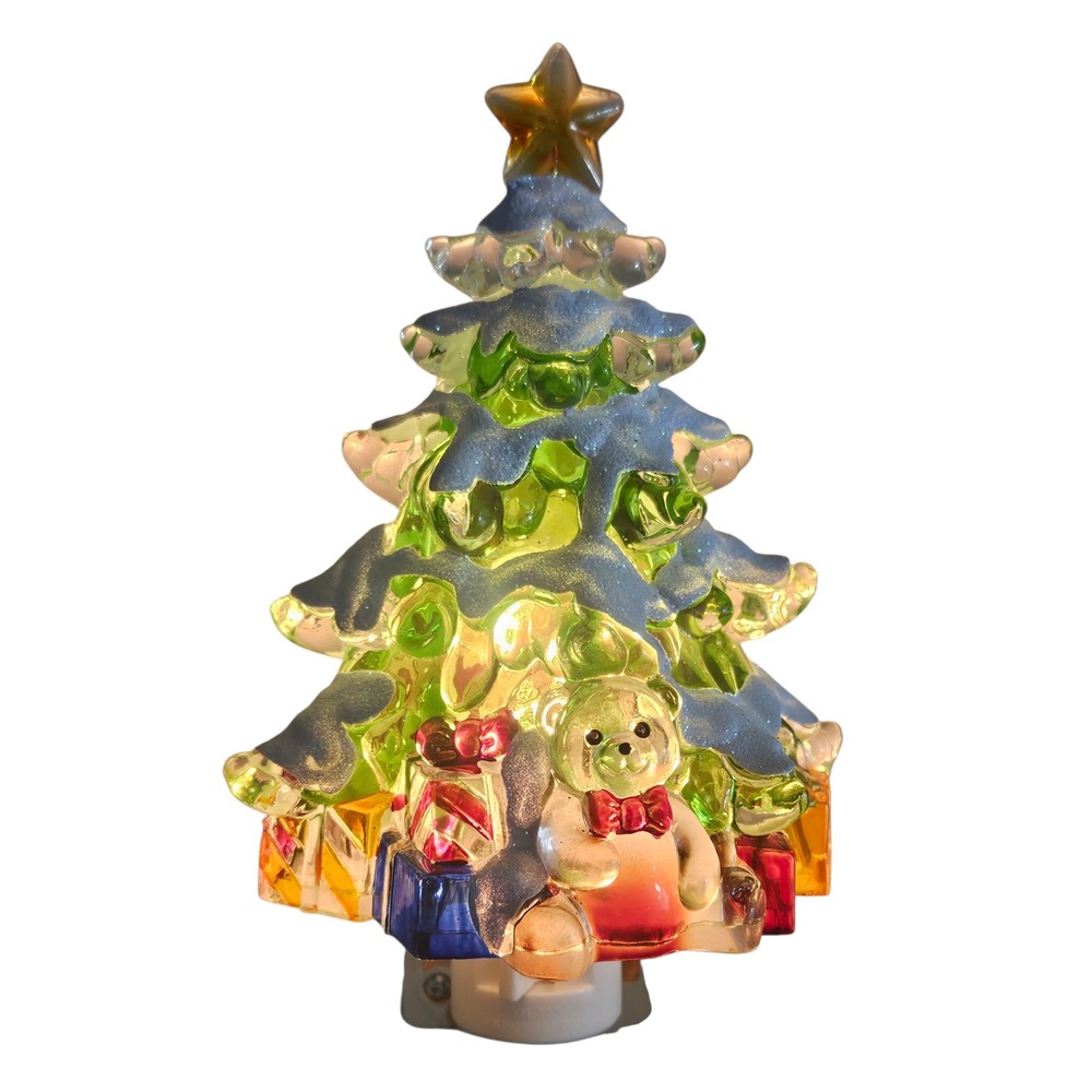 Christmas Tree Night Light Teddy‎ Bear Gifts Plug In Holiday Decor